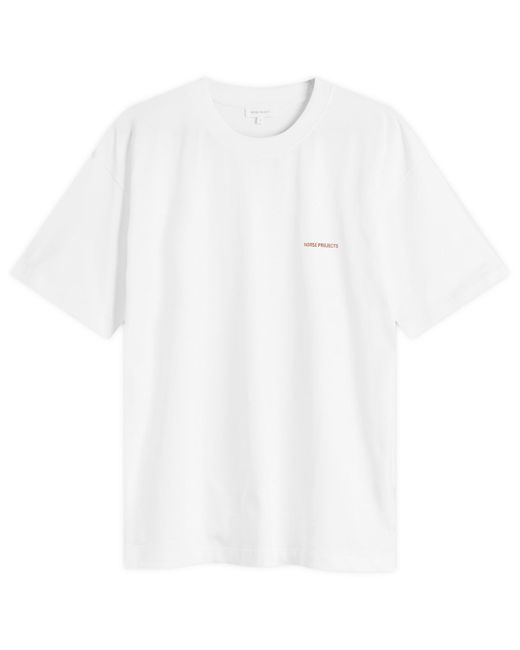 Norse Projects White Johannes Logo Print T-Shirt for men
