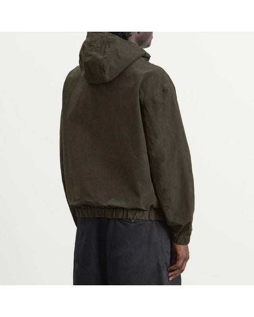 Stone Island Green Organic Cotton Ripstop Hooded Jacket for men
