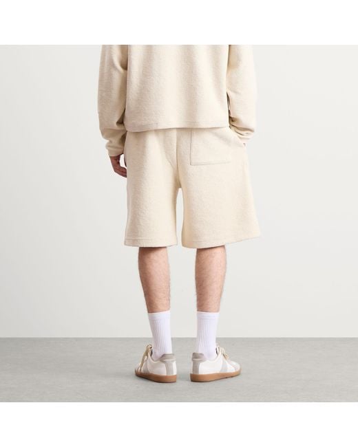 AMI Natural Reversed Non Brushed Fleece Shorts for men