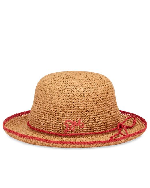 Damson Madder Brown Roll Back Raffia Hat