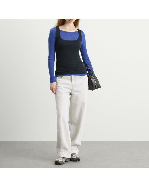Fruity Booty Blue Double Layer Long Sleeve Top