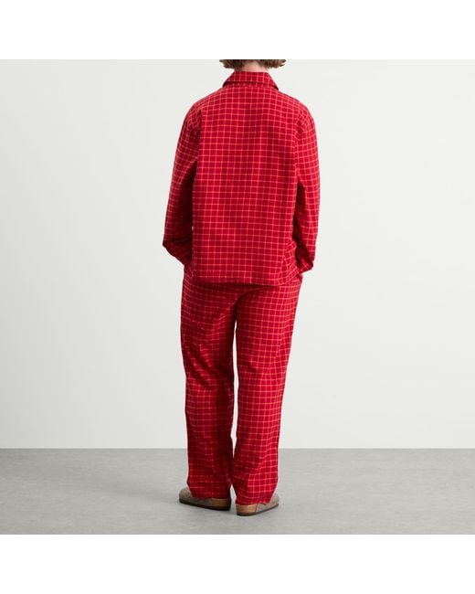 Calvin Klein Red Flannel Pyjama Set for men