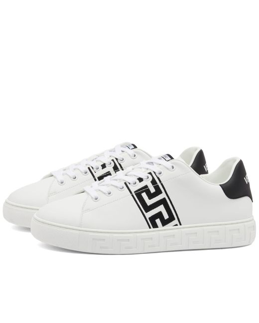 Versace White Greek Sole Embroidered Band Sneakers for men