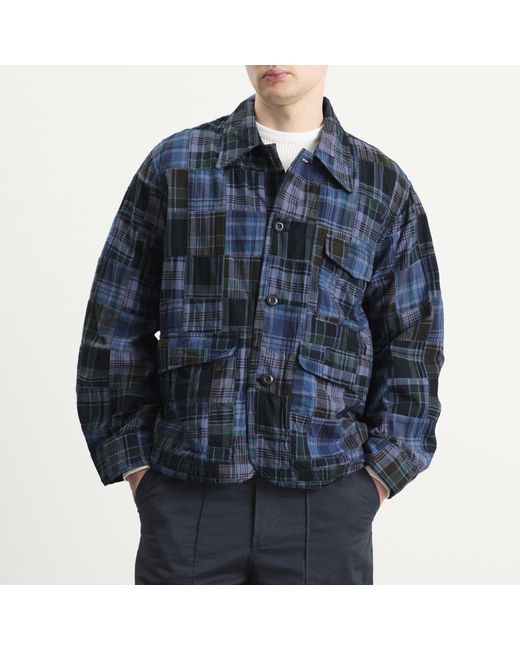 Universal Works Blue Madras Patchwork Duty Jacket for men