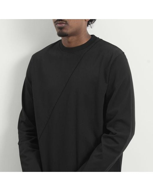 Arte' Black Back Circle Logo Long Sleeve T-Shirt for men