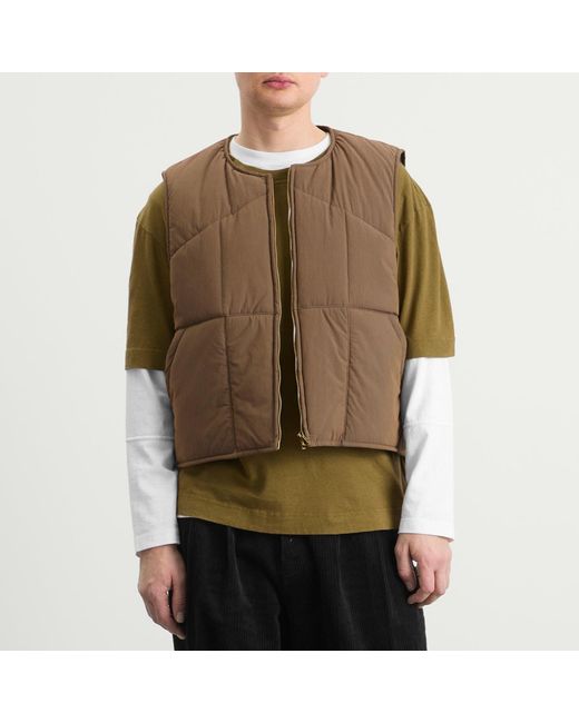 Unlikely Dry Goods Brown Reversible Utility Vest for men