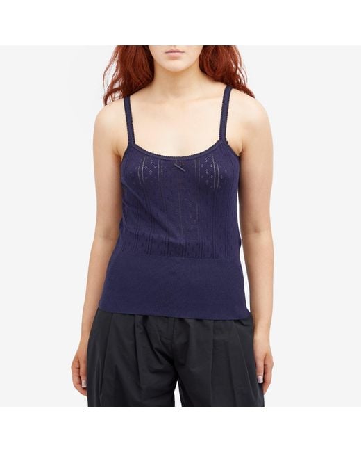 J.W. Anderson Blue Pointelle Straight Neck Vest
