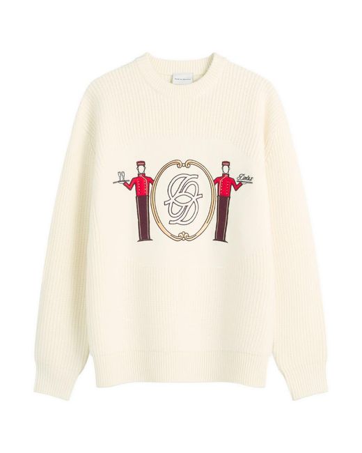 Drole de Monsieur White Drole De Monsieur Jacquard Groom Knit Jumper for men