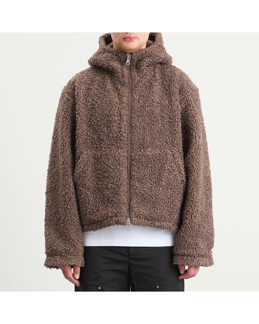 Cole Buxton Brown High Pile Zip Through for men