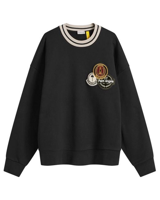 Moncler Black Genius X Palm Angels Racing Badge Sweatshirt for men