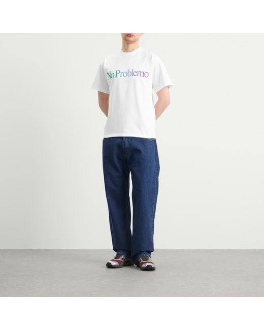 No Problemo White Gradient Logo T-Shirt for men
