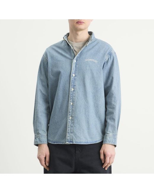 Thisisneverthat Blue Washed Denim Shirt for men