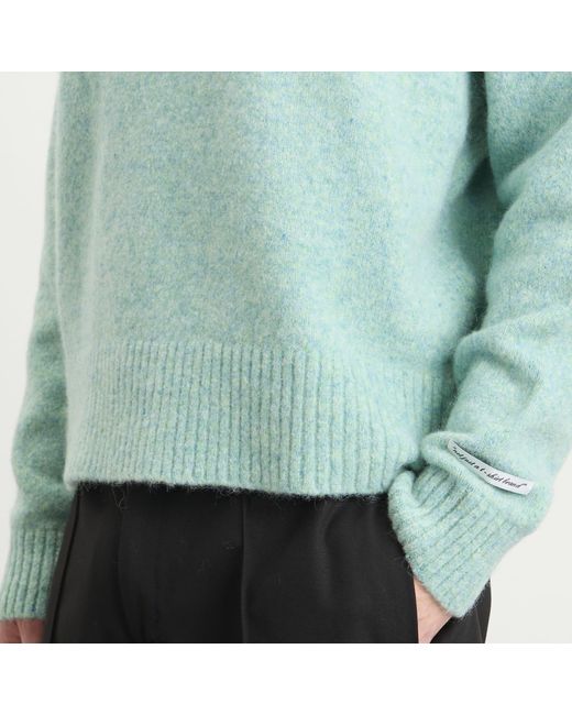 About Blank Green Mohair Knitted Logo Crewneck for men