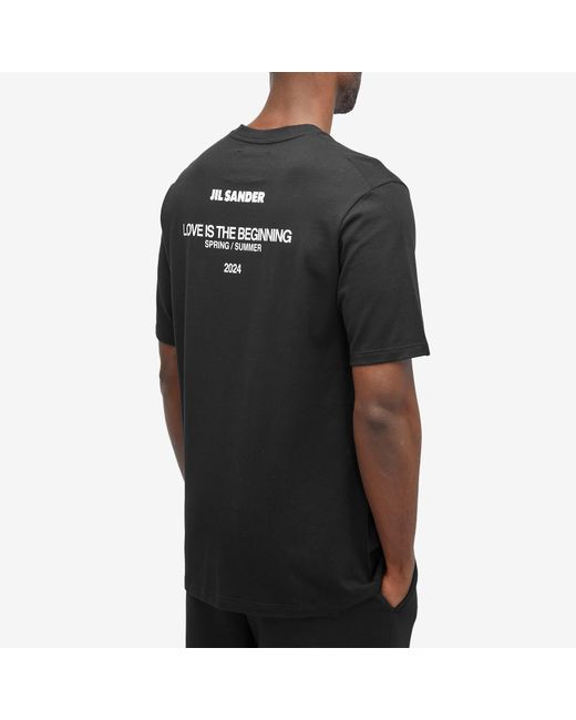 Jil Sander Black Back Logo T-Shirt for men