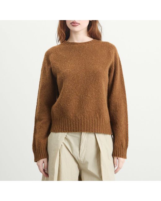 YMC Brown Jets Crew Knit Jumper
