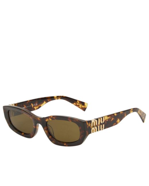 Miu Miu 0Mu B04s Miu Glimpse Rectangular Honey-Havana Sunglasses - NWT Miu Miu Miu Glimpse Sunglasses - Honey Havana/Dark Brown  main image 4