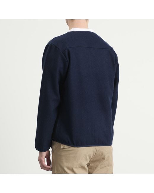 Stan Ray Blue Wool Fleece Cardigan for men