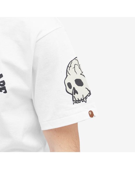 A Bathing Ape Souvenir Skull Team T-Shirt in White for Men | Lyst UK