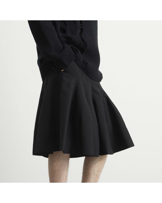 Comme des Garçons Black Wool Structured Shorts for men