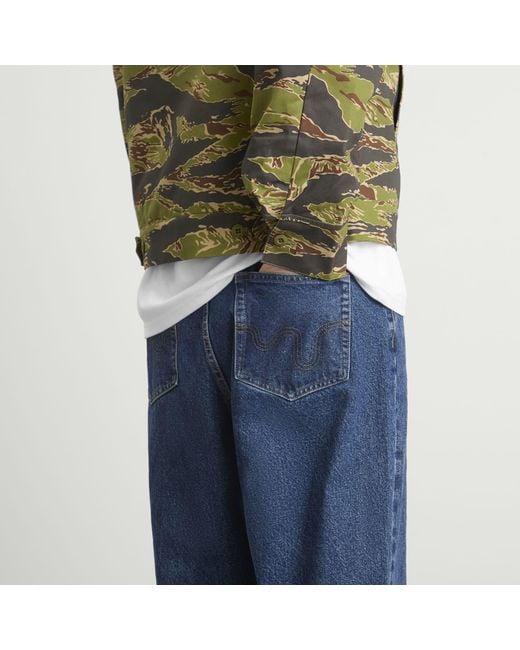 ICECREAM Blue Running Dog Triple Scoop Wide Denim Jeans for men