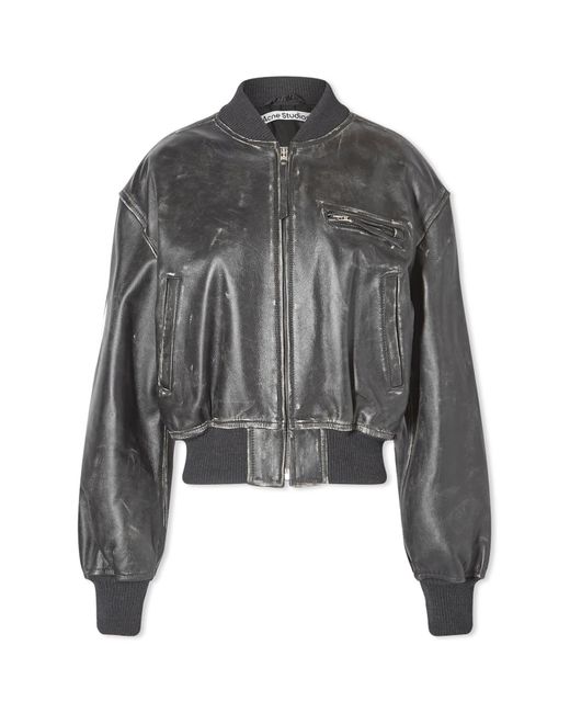 Acne Gray New Lomber Leather Jacket