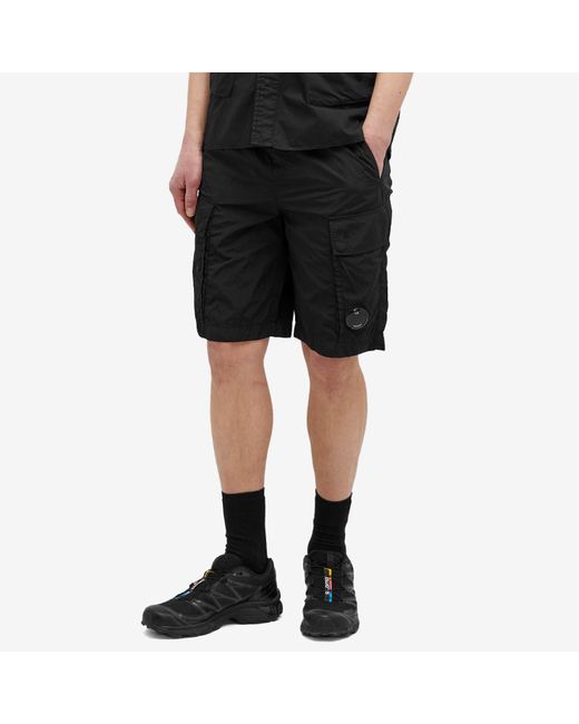 C P Company Black Chrome-R Cargo Shorts for men
