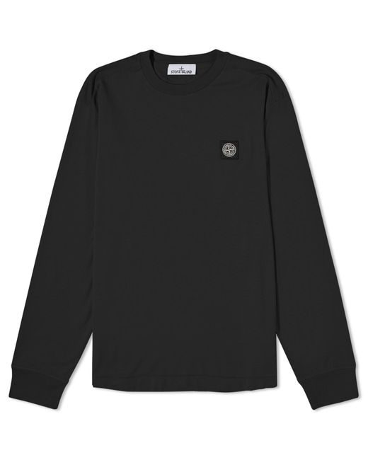 Stone Island Black Long Sleeve Patch T-Shirt for men