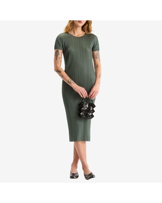 Pleats Please Issey Miyake Green Dress