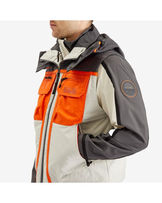 Napapijri Gray Modular Utility Jacket for men