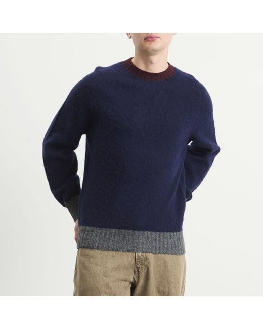 Howlin' By Morrison Blue Howlin' Captain Harry Contrast Trim Jumper for men
