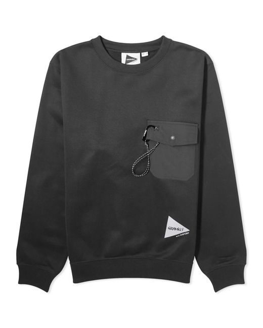Gramicci Black X And Wander Pocket Sweatshirt for men