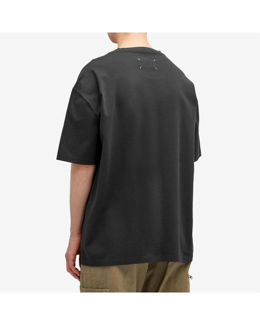Maison Margiela Black Number Embroidery T-Shirt for men