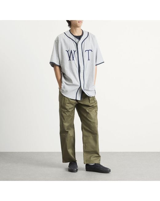(w)taps Blue Baseball Shirt for men