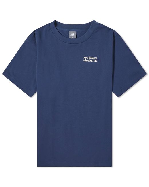 New Balance Blue Nb Athletics Flocked Relaxed T-Shirt for men