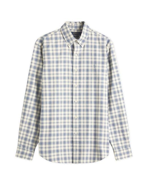 Polo Ralph Lauren Custom Fit Oxford Shirt in Blue for Men | Lyst