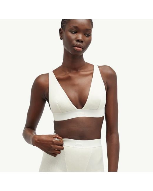 Skims White Cotton Rib Boxer