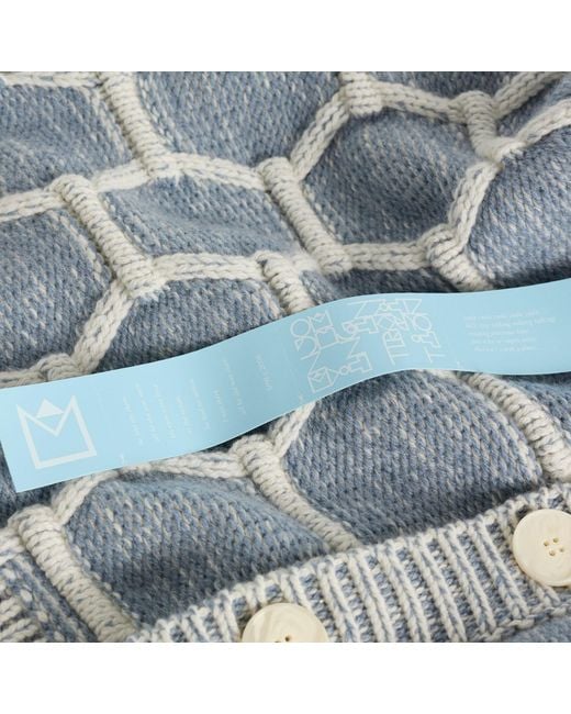 EBIT Blue Chunky Octagon Cardigan