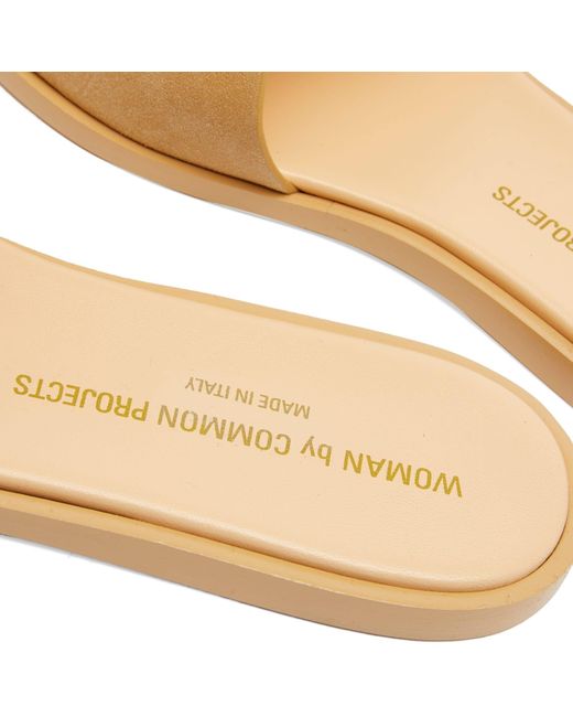 Common Projects Natural By Common Projects Suede Slides