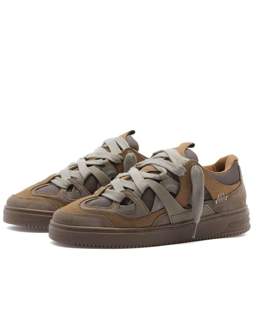 Represent Brown Bully Leather Sneakers for men