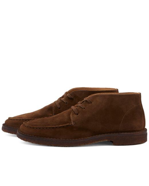 Drake's Brown Crosby Moc Toe Chukka Boots Suede for men