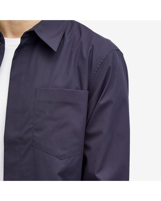 Dries Van Noten Blue Corran Zip Through Overshirt for men