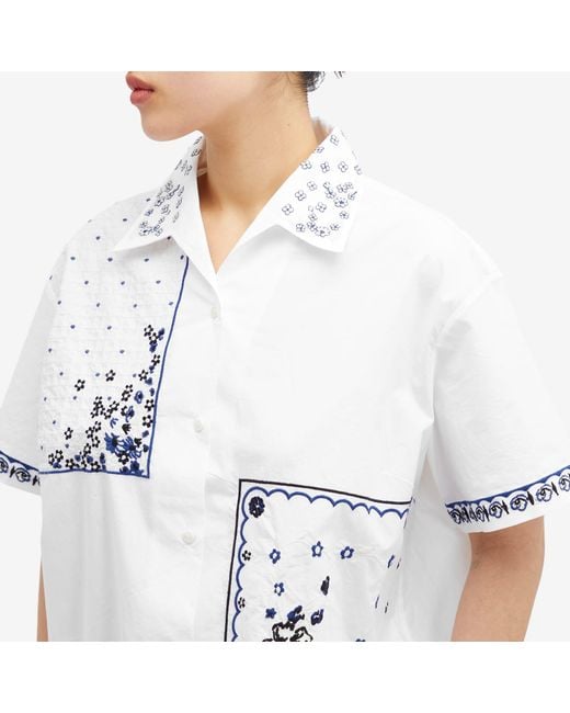 YMC White Wanda Embroidered Shirt