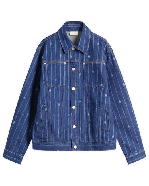 Drole de Monsieur Blue Drole De Monsieur Monogram Denim Jacket for men