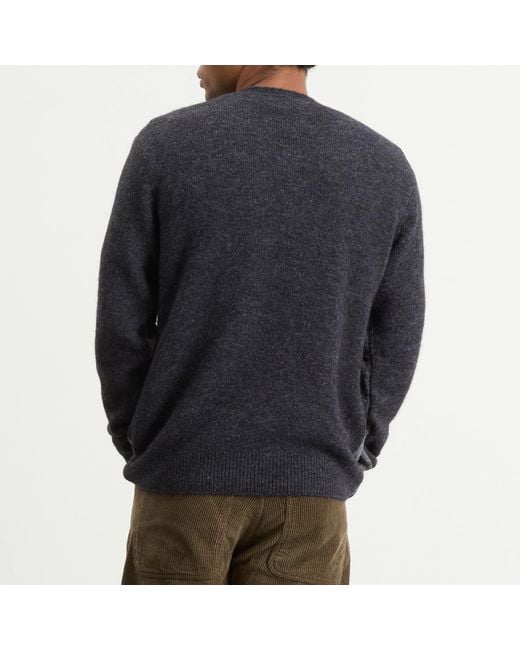 Forét Gray Alpine Conrast Crew Neck Jumper for men
