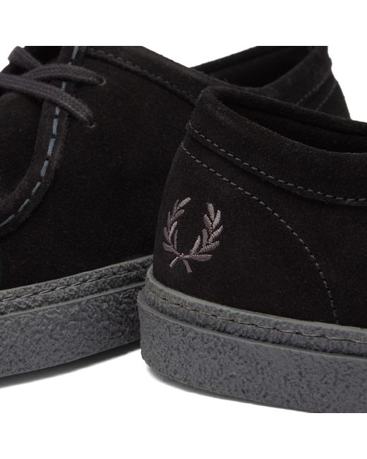 Fred Perry Black Dawson Low Suede Shoe for men