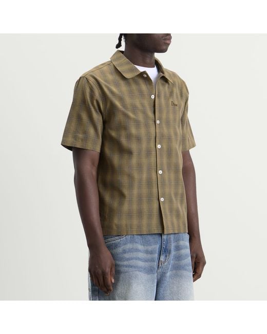 Dime Green Plaid Short Sleeve Shirt for men