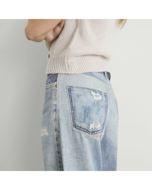 Our Legacy Blue Wide Leg Distressed Jeans