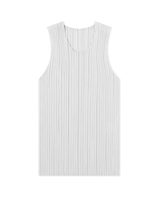Pleats Please Issey Miyake White Basics Pleats Vest