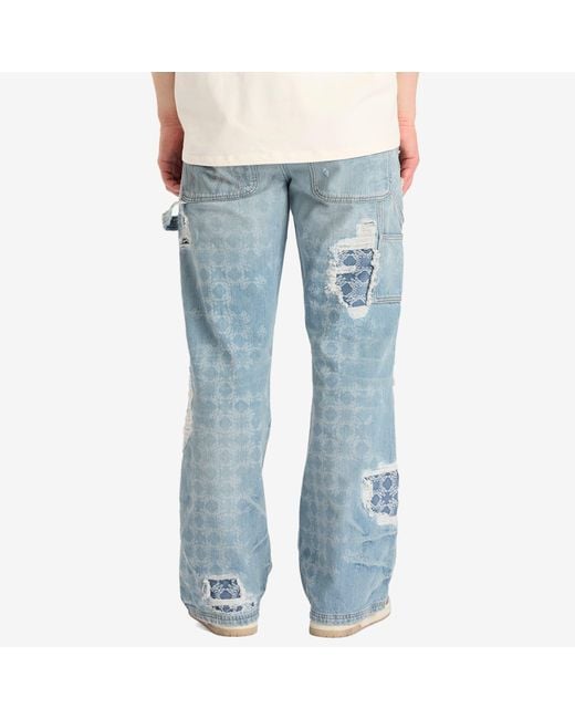 Amiri Blue Denim Repair Carpenter Jean for men