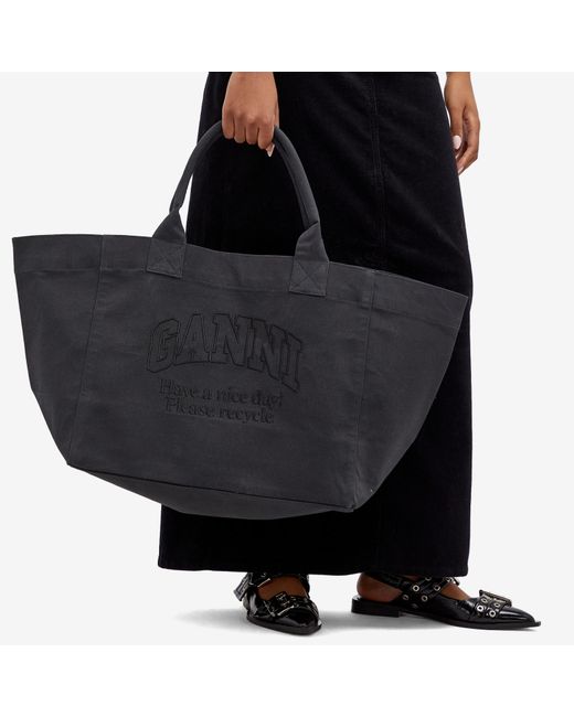 Ganni Shopper Xxl Bag in Black | Lyst